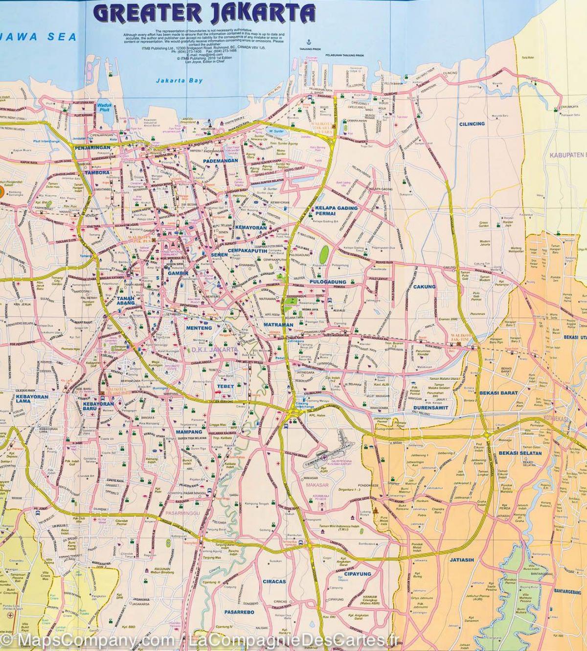 kaart Jakarta tänaval
