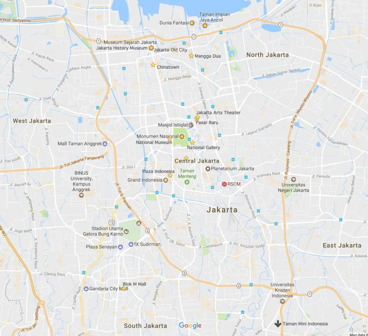 kaart Jakarta ööelu