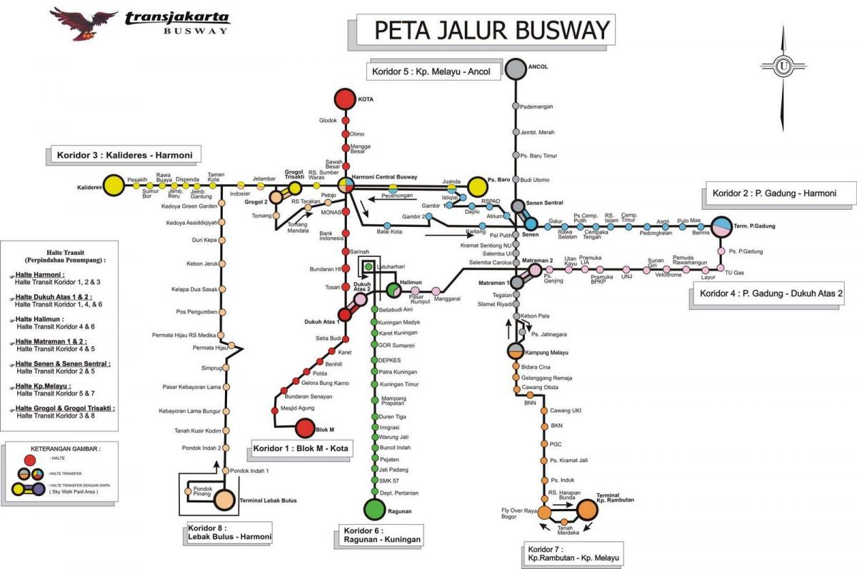 Jakarta bussi kaart