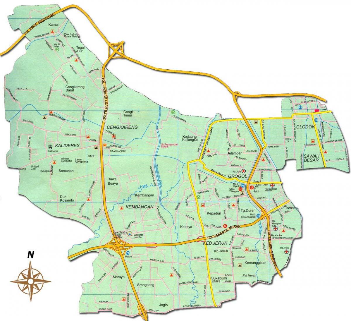 Jakarta barat kaart