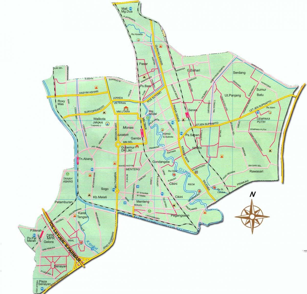 kaart Jakarta pusat