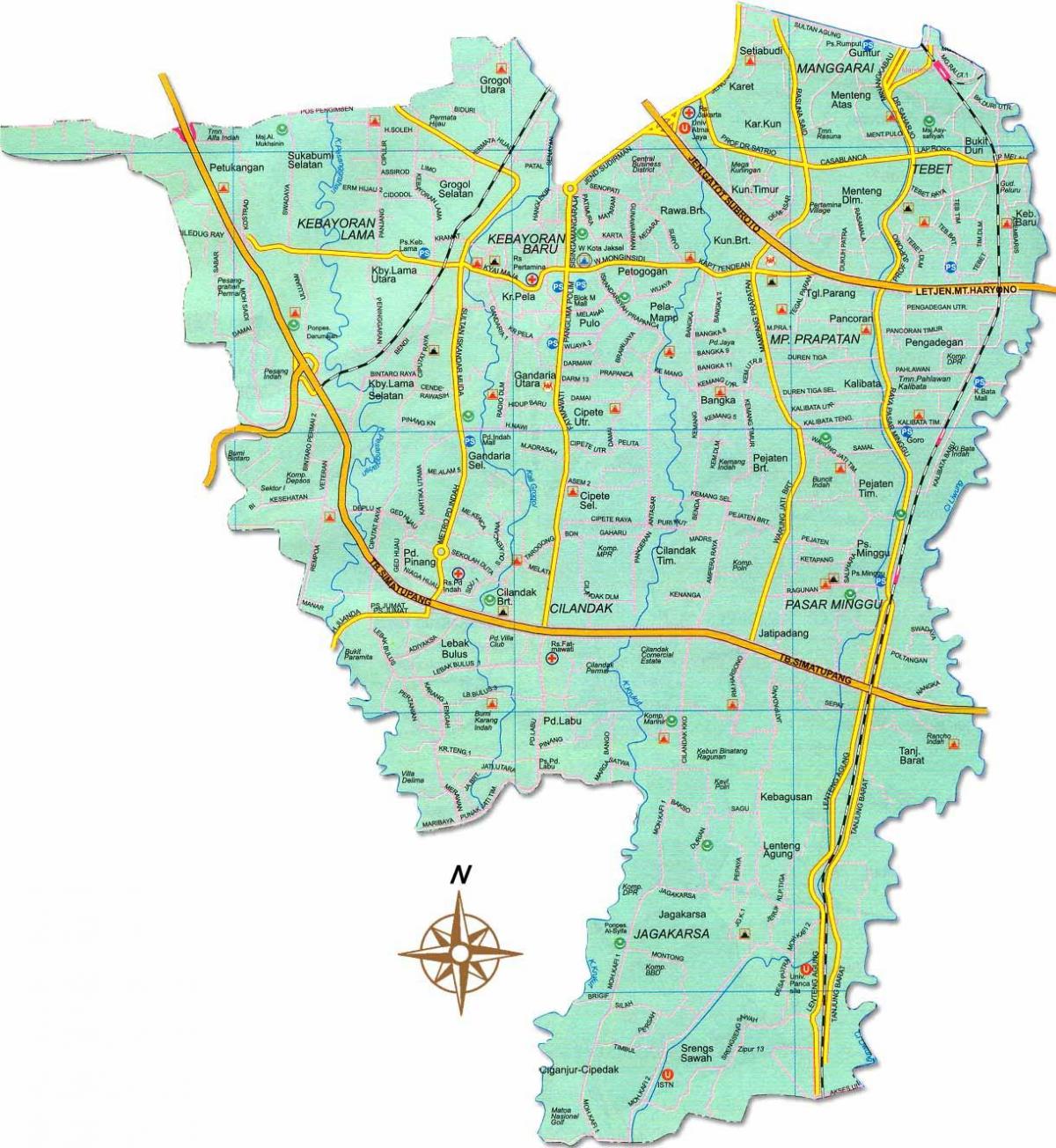 kaart Jakarta selatan
