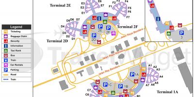 Soekarno hatta lennujaam terminali kaart