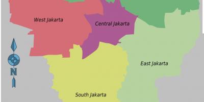 Kaart Jakarta linnaosades