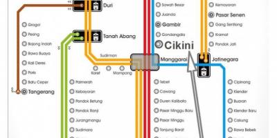 Kaart Jakarta rongi jaama